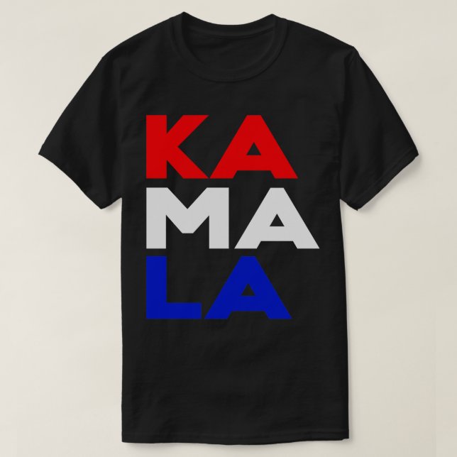 Camiseta KA MÃE LA Kamala Red White Blue X (Frente do Design)