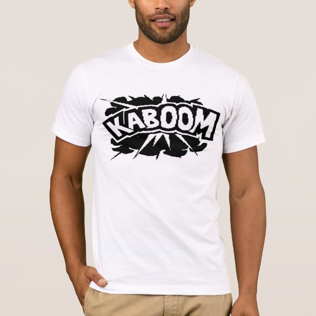 Camiseta KABOOM retro! Explosão - preto & branco (Frente)