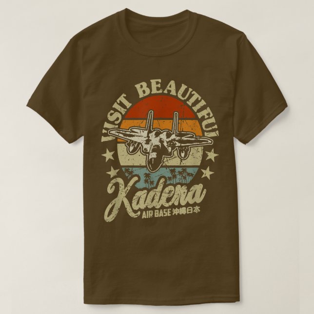 Camiseta Kadena, na base aérea, visitou Bela Kadena USAF Ok (Frente do Design)