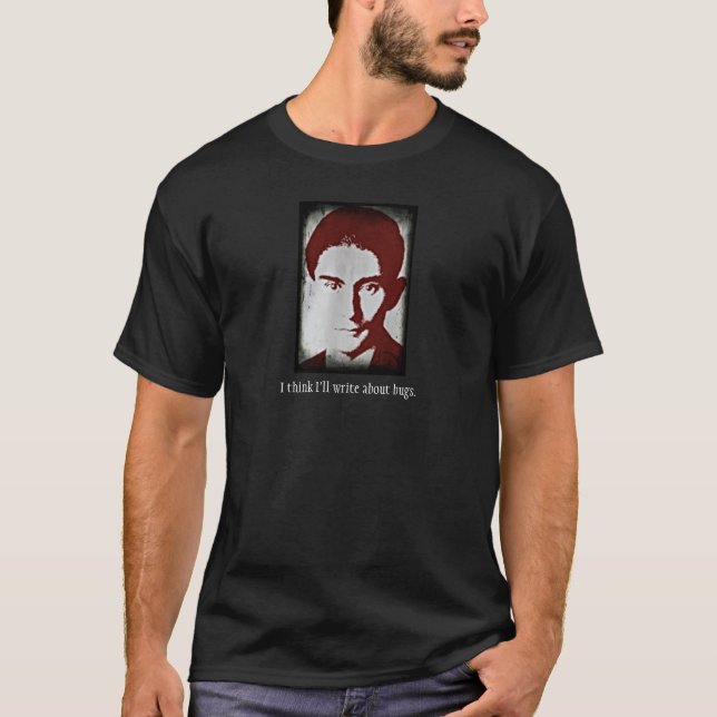 Camiseta Kafka vermelho escreve sobre insetos (Frente)