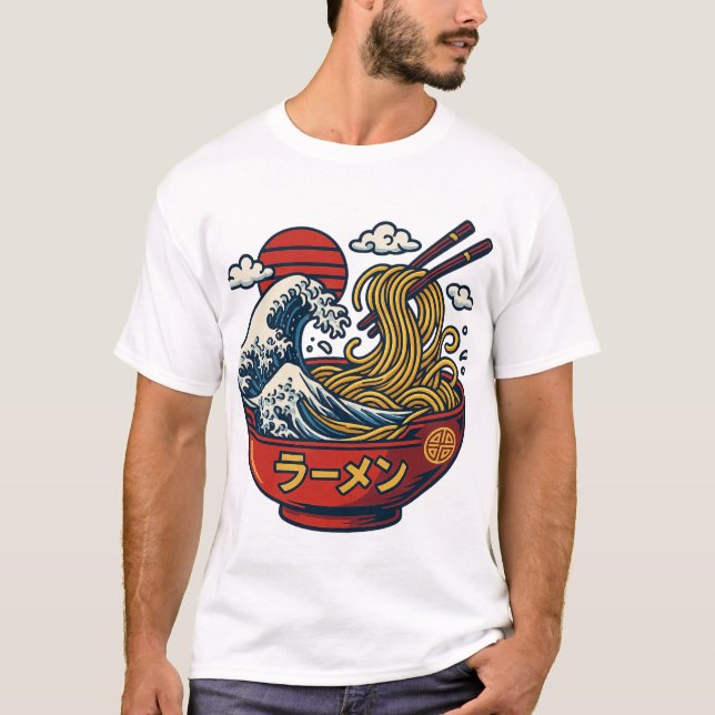 Camiseta Kaganawa Wave Ramen T-Shirt | Streetwear japoneses (Frente)