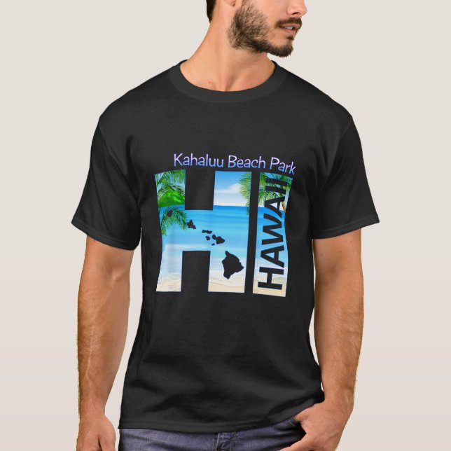 Camiseta Kahaluu Beach Park HI Hawaii Aloha (Frente)