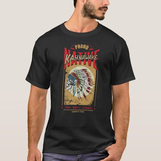Camiseta Kahnawake Native American Indian Warrior Tribe Pro (Frente)