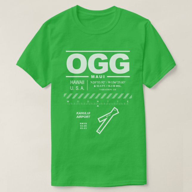 Camiseta Kahului Airport OGG T-Shirt (Frente do Design)