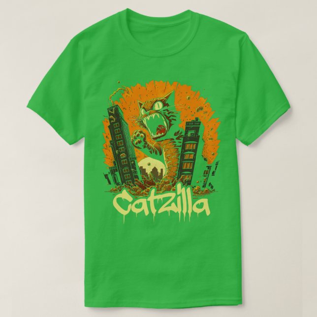 Camiseta Kaiju Cat Monster Catzilla 6 (Frente do Design)