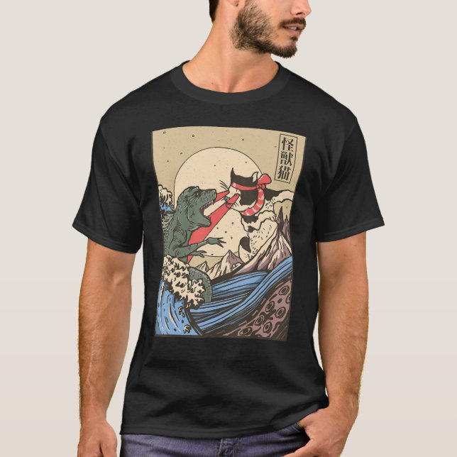 Camiseta Kaiju, Estilo de Combate de Gato Vs Monster De (Frente)