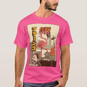 Camiseta Kaiju Flamingo Japonês Monstro Gift