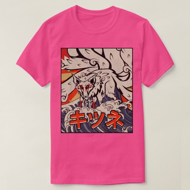 Camiseta Kaiju Kitsune Nove Excelente De Raposa Personaliza (Frente do Design)