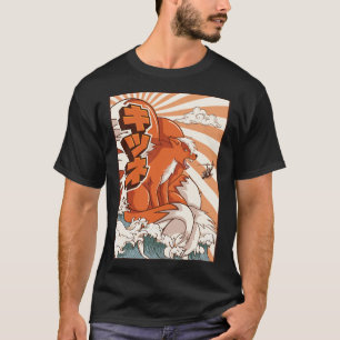 Camiseta Kaiju Kitsune Nove Raposa Personalizada Monstro Ja