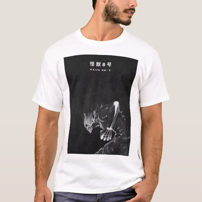 Camiseta Kaiju No. 8 Black & White Manga Style (Frente)