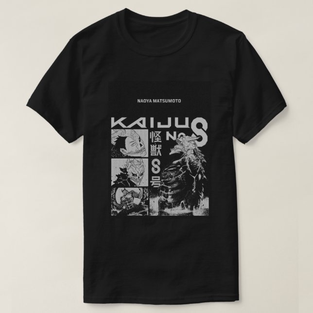 Camiseta Kaiju No.8 – Manga Style Monster Battle Art Tees (Frente do Design)