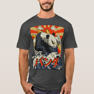 Camiseta Kaiju Panda Excelente Wave Off Kanagawa Japonês Ka