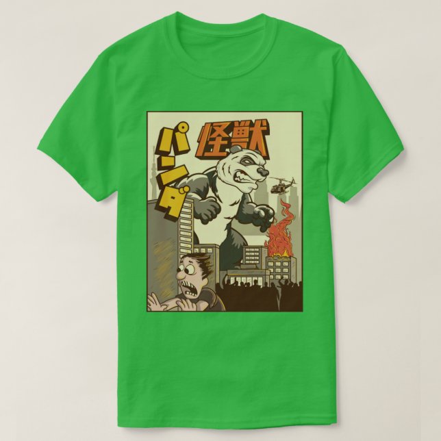 Camiseta Kaiju Panda - Presente do Monstro Japonês (Frente do Design)