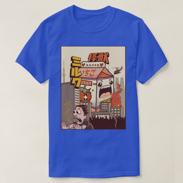 Camiseta Kaiju Strawberry Milk Carton Japanese Monster Gift (Frente do Design)