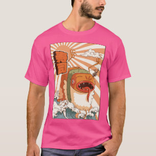 Camiseta Kaiju Sushi Japonês Monster Gift1
