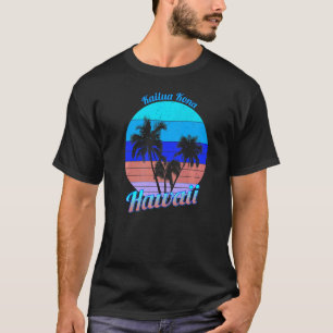 Camiseta Kailua Kona Hawaii Retro Tropical Palm Trees Vacat