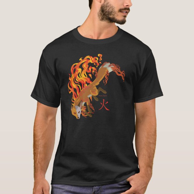Camiseta Kaius o Fox, guardião do t-shirt escuro dos homens (Frente)