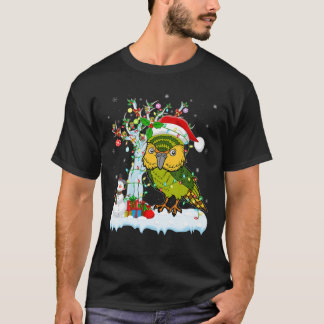 Camiseta Kakapo Bird Xmas Tree Lighting Santa Hat Kakapo Ch