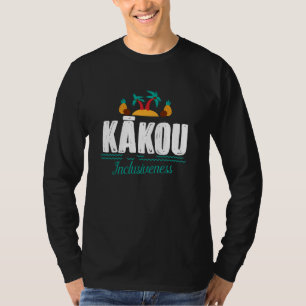 Camiseta Kakou Hawaiian Aloha Língua Dizendo Souvenir Trop