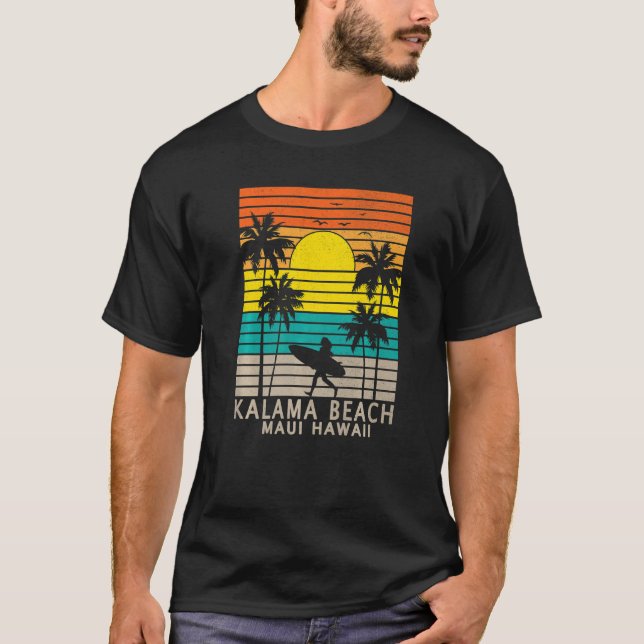 Camiseta Kalama Beach Maui Hawaii Surfing Girl (Frente)