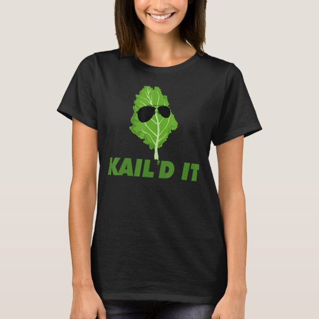 Camiseta Kale É engraçado Vegan Pun Kale Sim sou Vegan (Frente)