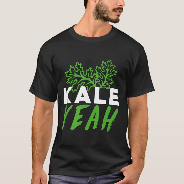 Camiseta Kale Sim Planta Engraçado Vegan Ajustado Saudável  (Frente)