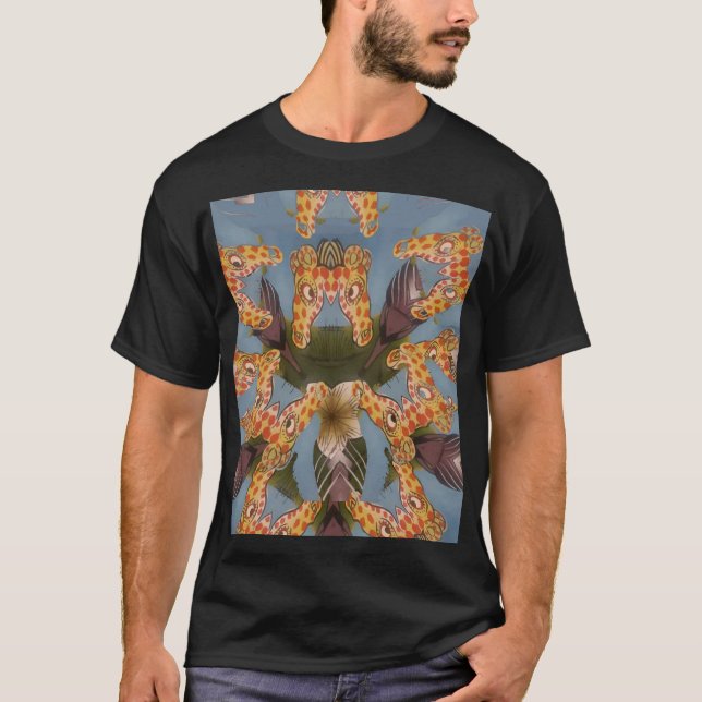 Camiseta Kaleidoscope Girafa Mandala: Arte Safari Abstrato (Frente)