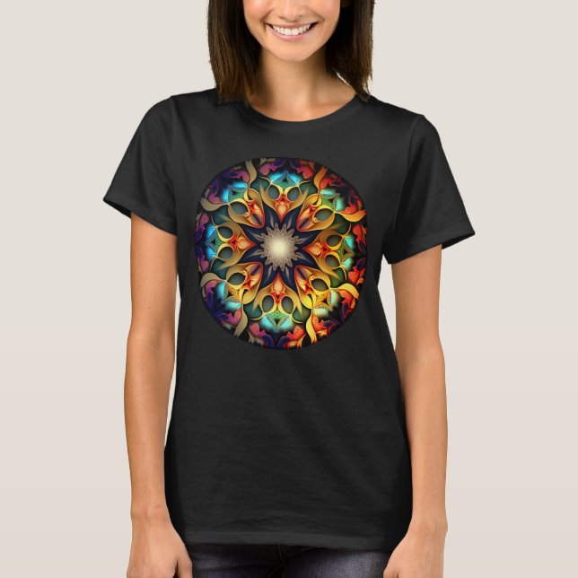 Camiseta Kaleidoscope Mandala Flower Design- 23091 (Frente)