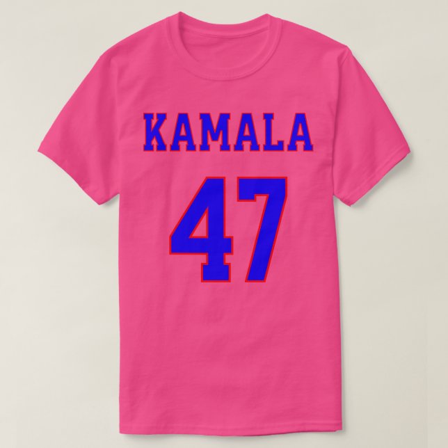 Camiseta Kamala 47 Azul e Vermelho (Frente do Design)