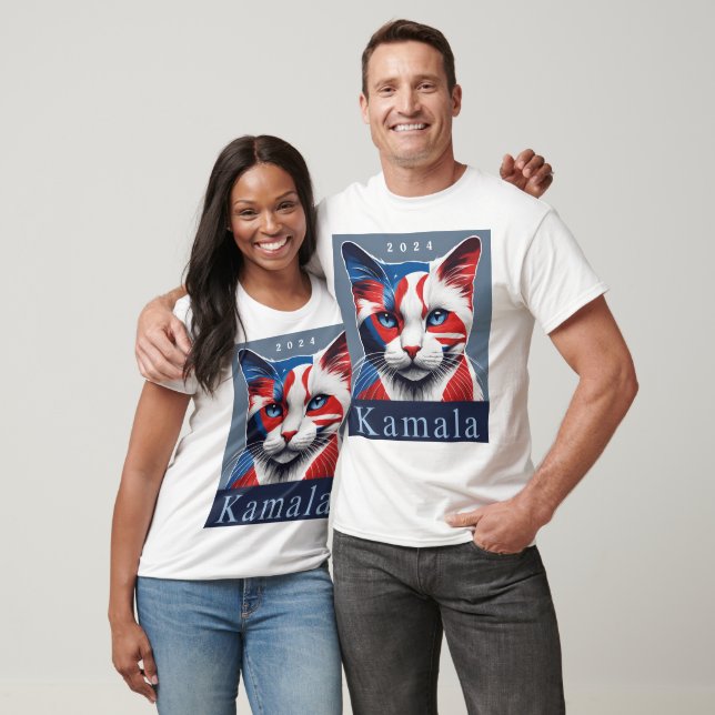 Camiseta Kamala Cat 2024 Democrata nas eleições dos EUA (Unissex)