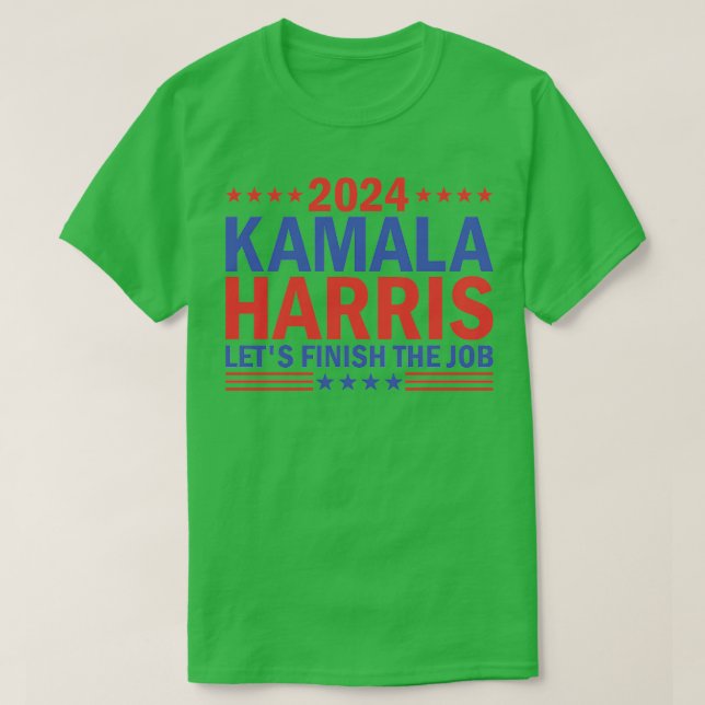 Camiseta Kamala deixa o trabalho terminar 8 (Frente do Design)