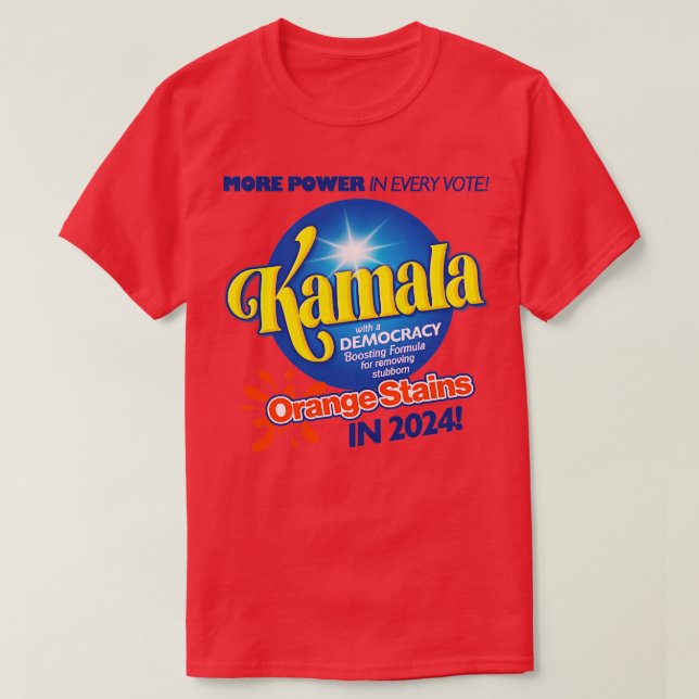 Camiseta Kamala Detergent Para Remover O Stubborn Orange St (Frente do Design)