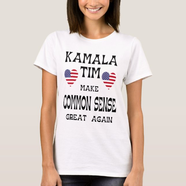 Camiseta Kamala E Tim - Tornar O Excelente De Senso Comum N (Frente)