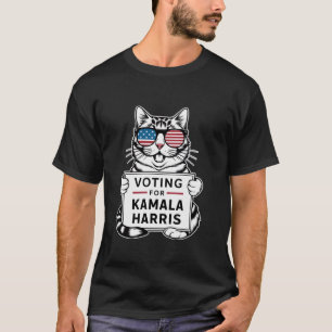 Camiseta Kamala Harris 2024 Cat Lady Voting Cats Feminine F