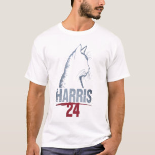 Camiseta Kamala Harris 2024 com Harris 47 estilo curvo fon