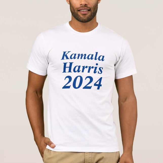 Camiseta Kamala Harris 2024 - Nome Personalizado e Ano Bran (Frente)