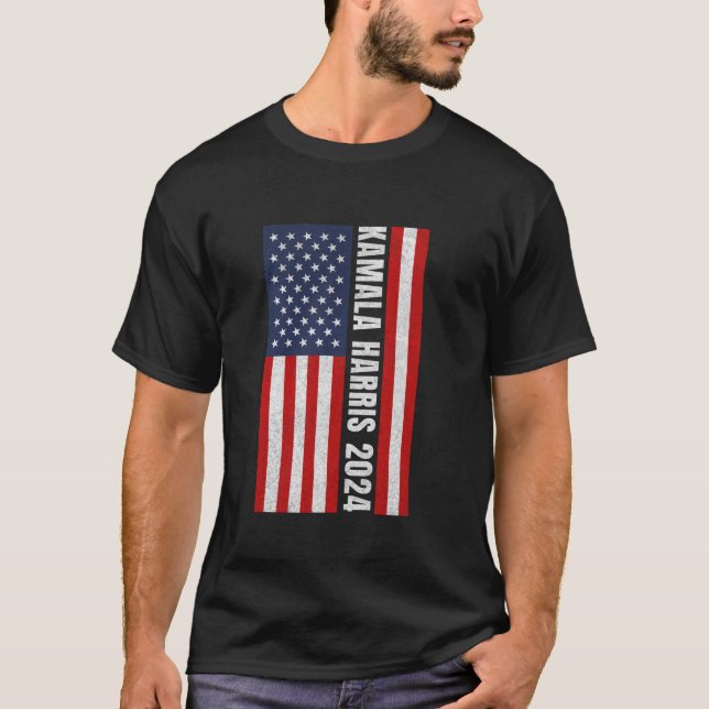 Camiseta Kamala Harris 2024 Para A Eleição De Bandeira Do P (Frente)