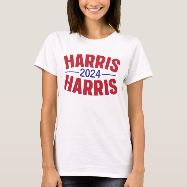 Camiseta Kamala Harris 2024 para o Presidente Vote Tim Walz (Frente)