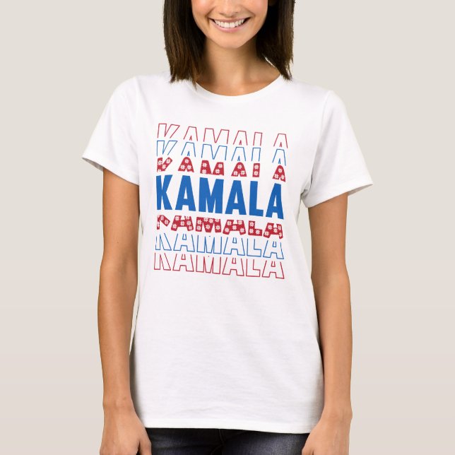 Camiseta Kamala Harris 2024 para o Presidente Vote Tim Walz (Frente)