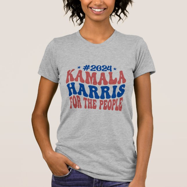Camiseta Kamala Harris 2024 - Pela Campanha Retro Pessoas (Frente)