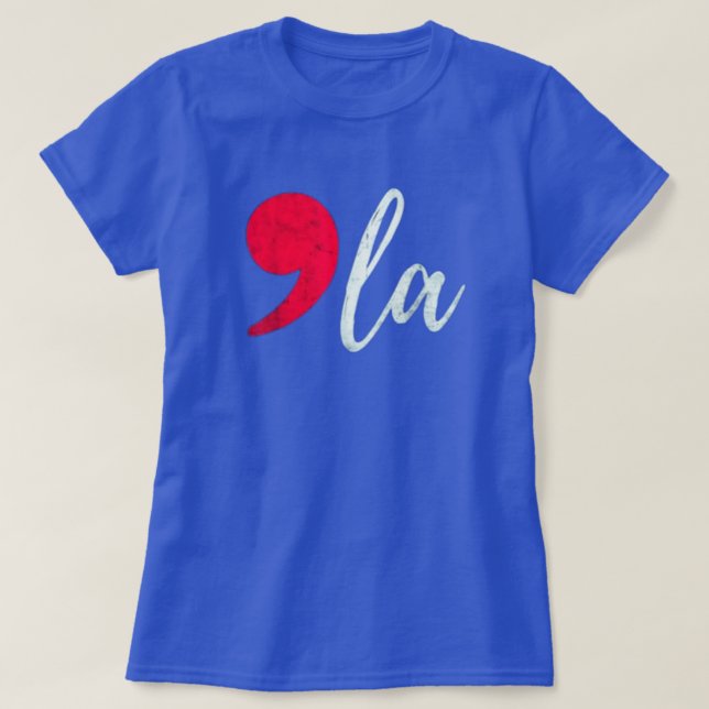 Camiseta Kamala Harris 2024 Presidente Comma La Funny (Frente do Design)