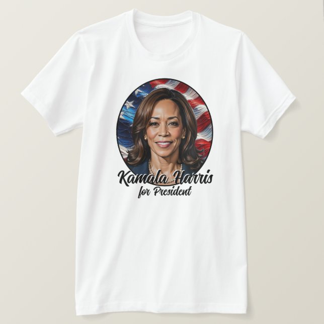Camiseta Kamala Harris 2024 Stars and Stripes (Frente do Design)