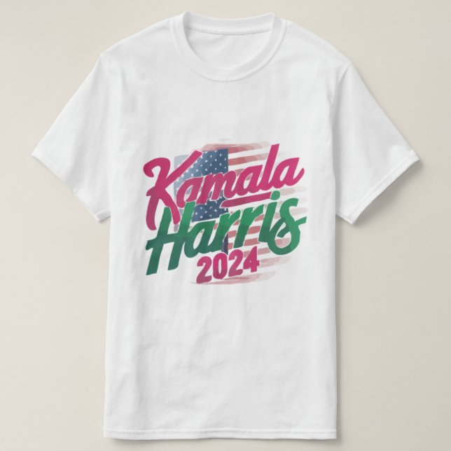 Camiseta Kamala Harris 2024 T-Shirt - Negrito e Vibrante (Frente do Design)