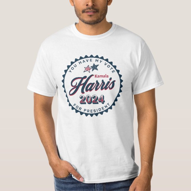 Camiseta Kamala Harris 2024 | Tem o meu voto (Frente)