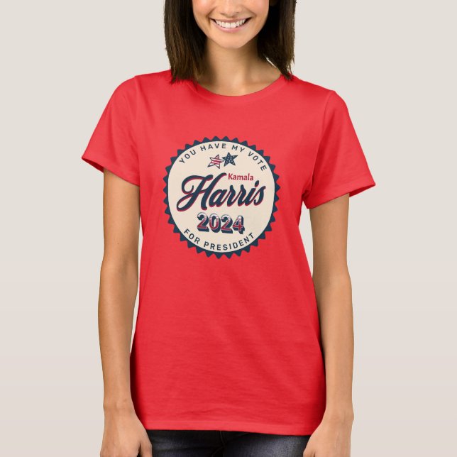 Camiseta Kamala Harris 2024 | Tem o meu voto (Frente)