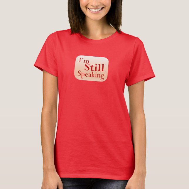 Camiseta Kamala Harris ainda fala citação em vermelho (Frente)