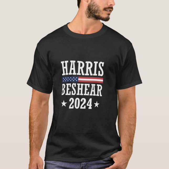 Camiseta Kamala Harris Andy Beshear Para O Presidente 2024  (Frente)