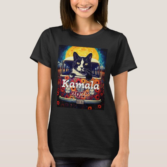 Camiseta Kamala Harris Cat T-Shirt (Frente)