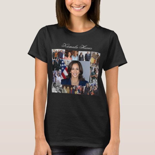 Camiseta Kamala Harris Collage Basic T-Shirt (Frente)