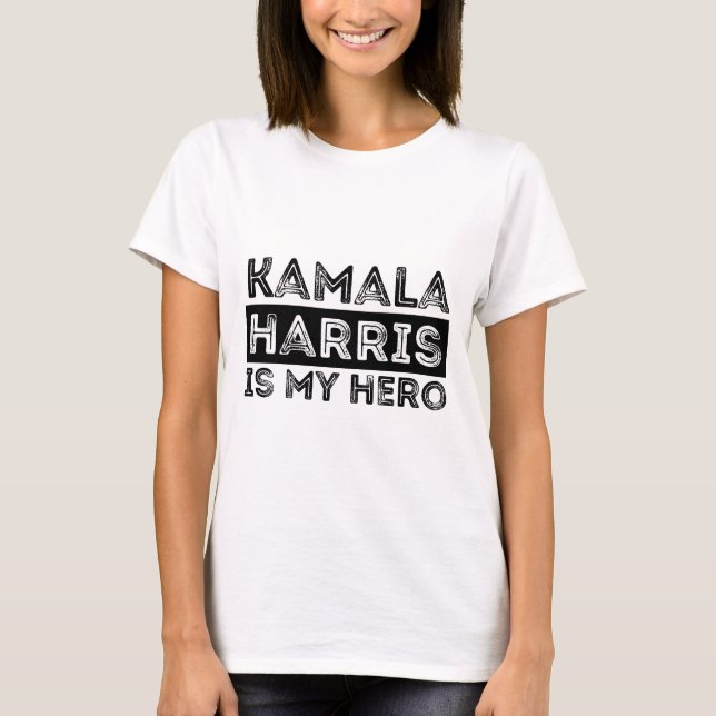 Camiseta Kamala Harris é o meu herói - Presidente 2024 (Frente)